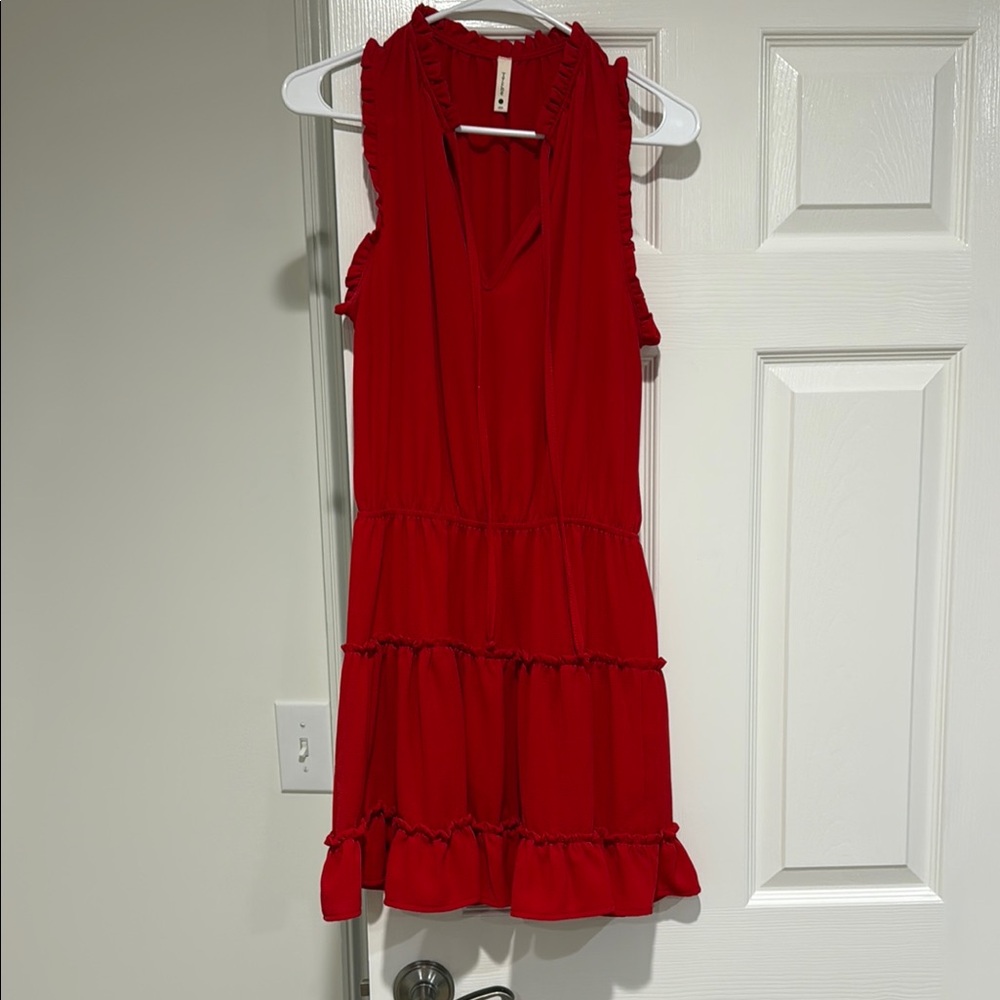Tyche Vibrant Red Ruffle Dress